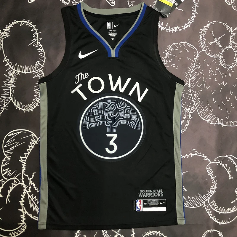 2020 Season Golden State Warriors black gray #3 Paul