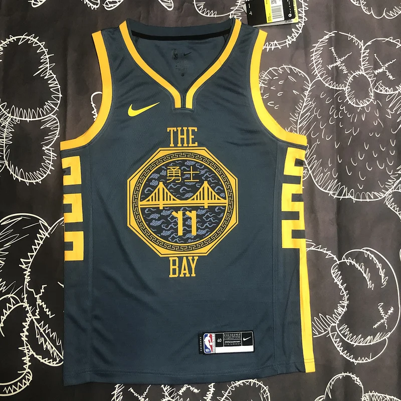 2018 Season Golden State Warriors gray #11 Thompson