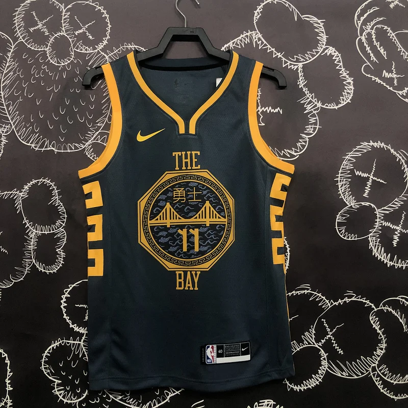 2018 Season Golden State Warriors gray #11 Thompson