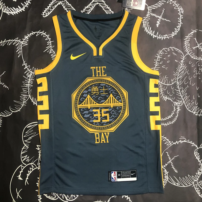 2018 Season Golden State Warriors gray #35 Durant