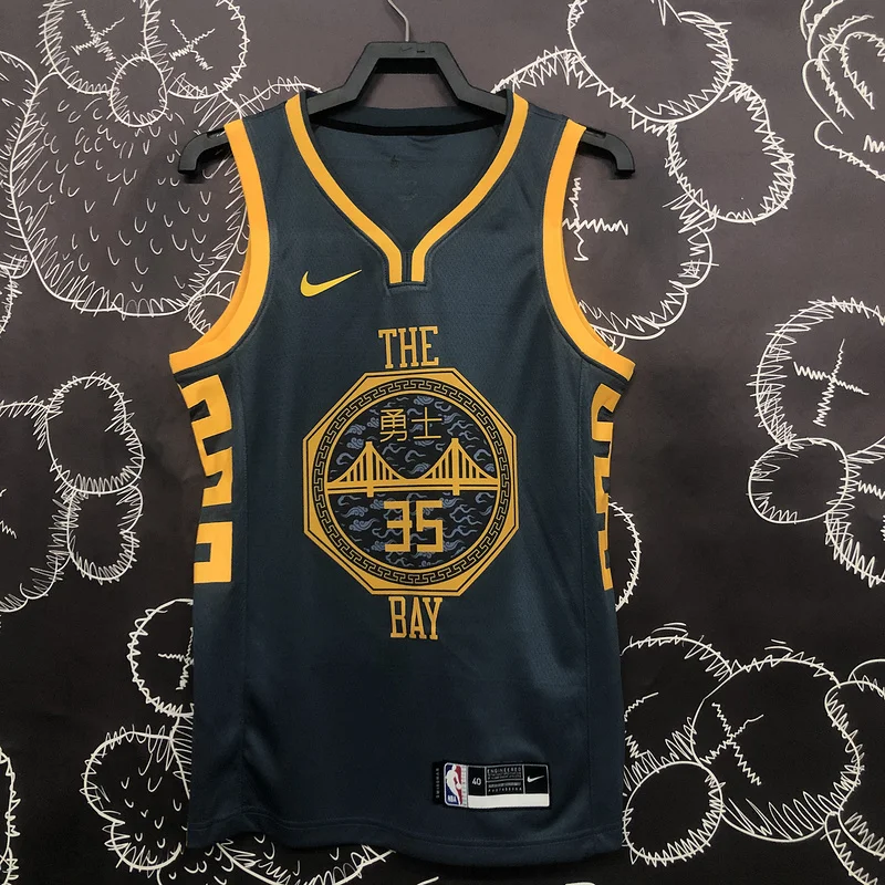 2018 Season Golden State Warriors gray #35 Durant