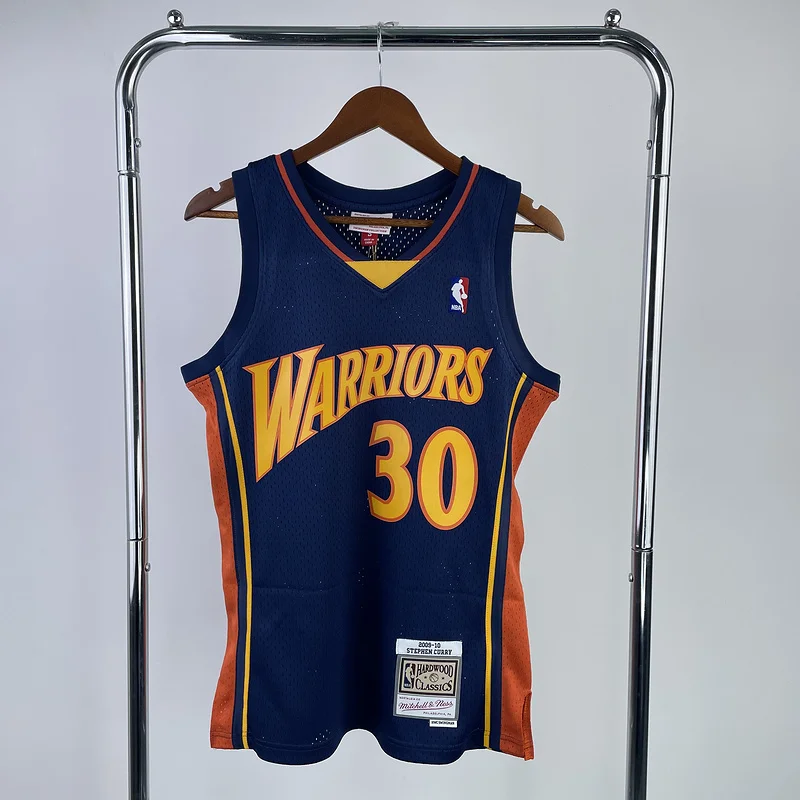 MN Hot pressing Retro Golden State Warriors 2009 2010 Season rookie blue #30 Curry