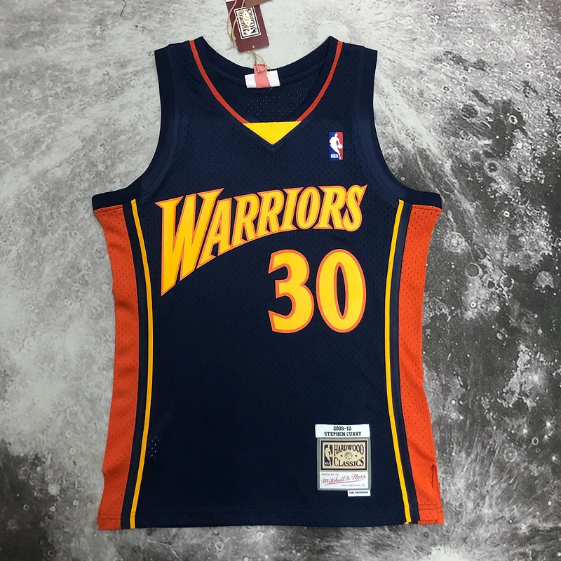 MN Hot pressing Retro Golden State Warriors 2009 2010 Season rookie blue #30 Curry