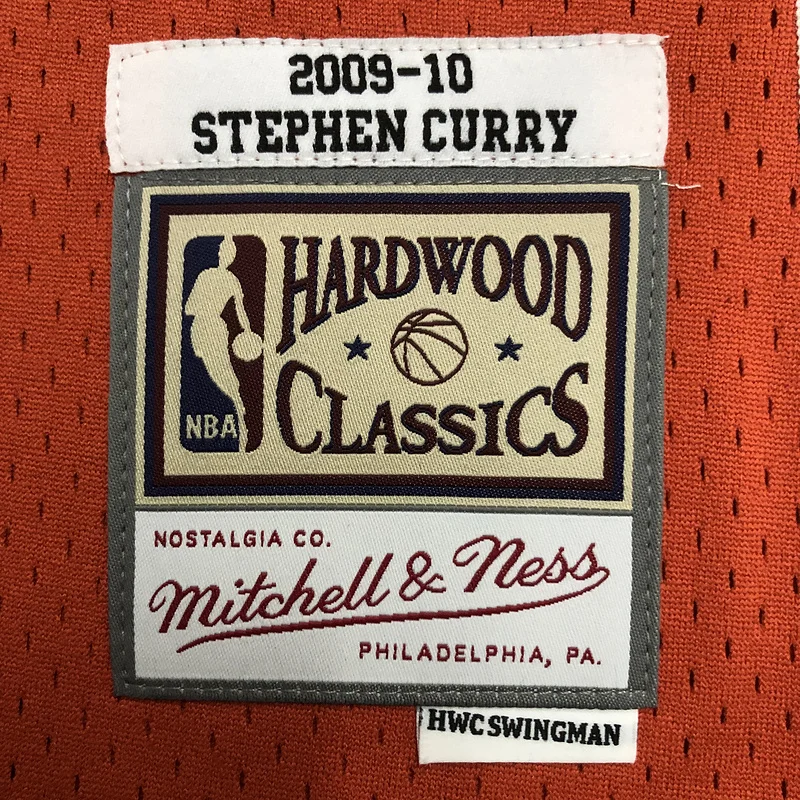 MN Hot pressing Retro Golden State Warriors 2009 2010 Season rookie orange color #30 Curry