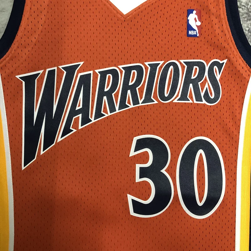 MN Hot pressing Retro Golden State Warriors 2009 2010 Season rookie orange color #30 Curry