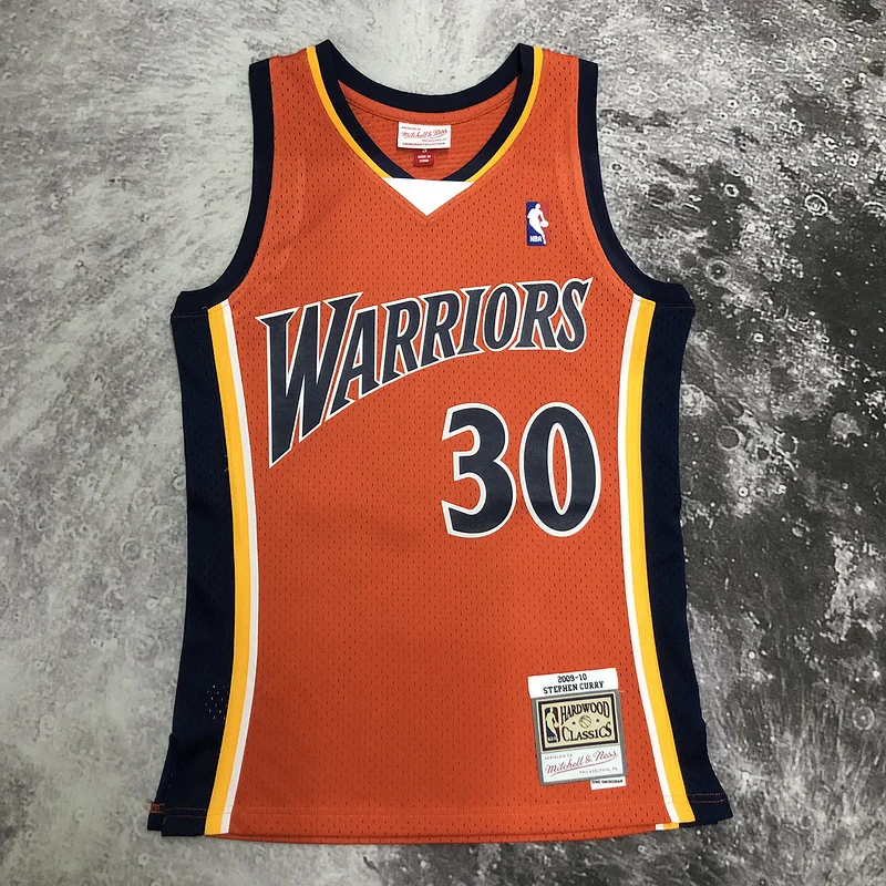 MN Hot pressing Retro Golden State Warriors 2009 2010 Season rookie orange color #30 Curry