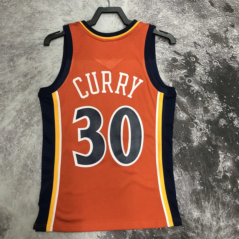 MN Hot pressing Retro Golden State Warriors 2009 2010 Season rookie orange color #30 Curry