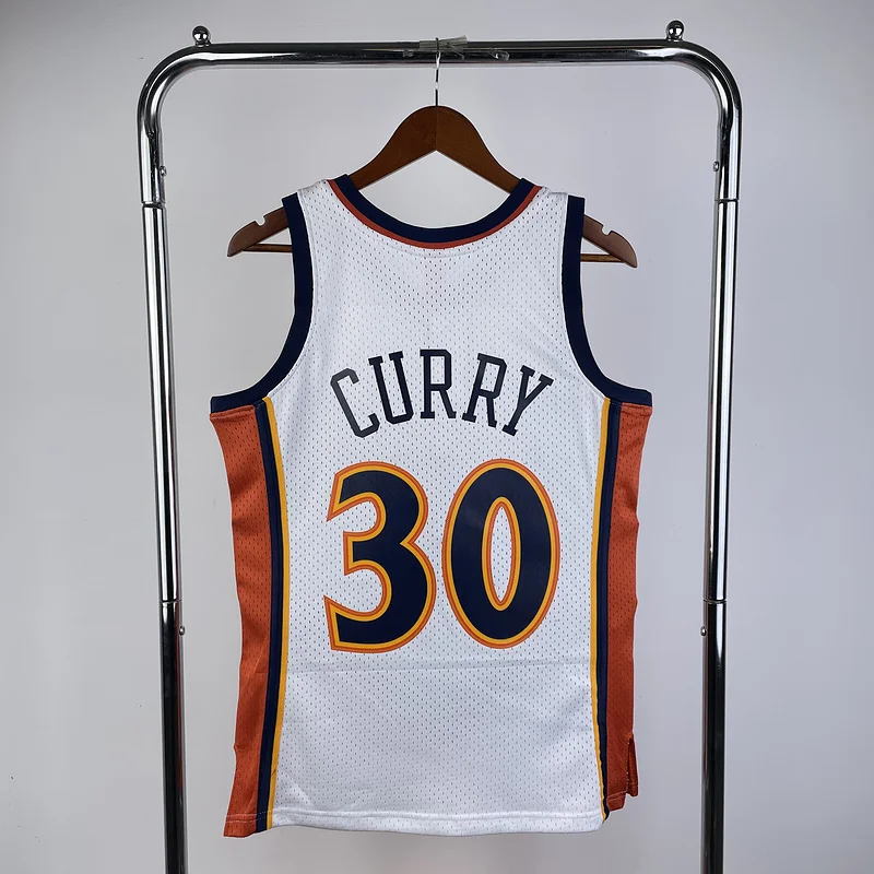 MN Hot pressing Retro Golden State Warriors 2009 2010 Season rookie White #30 Curry