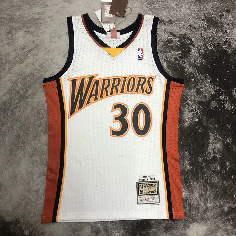 MN Hot pressing Retro Golden State Warriors 2009 2010 Season rookie White #30 Curry