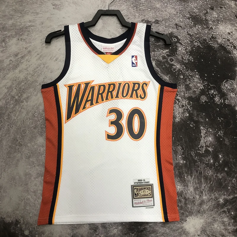 MN Hot pressing Retro Golden State Warriors 2009 2010 Season rookie White #30 Curry