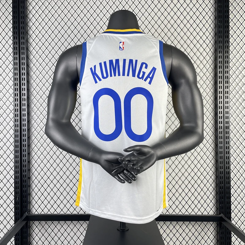 2023 Season Golden State Warriors V-neck White #00 Kuminga