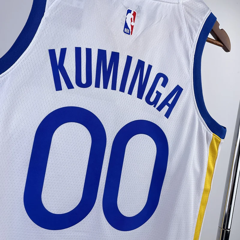 2023 Season Golden State Warriors V-neck White #00 Kuminga