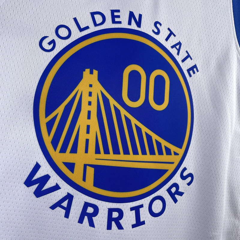 2023 Season Golden State Warriors V-neck White #00 Kuminga