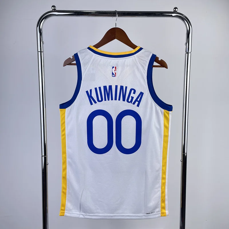 2023 Season Golden State Warriors V-neck White #00 Kuminga