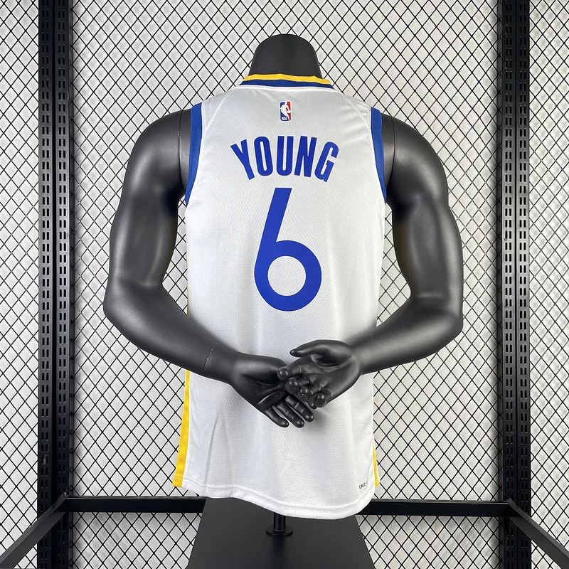 2023 Season Golden State Warriors V-neck White #6 Nick Young