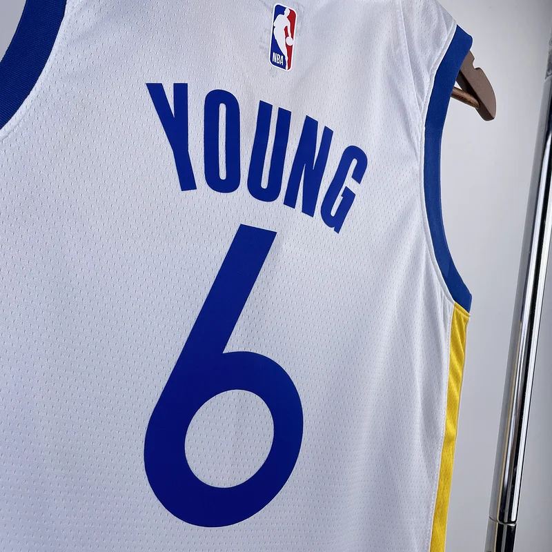 2023 Season Golden State Warriors V-neck White #6 Nick Young