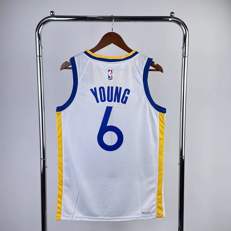 2023 Season Golden State Warriors V-neck White #6 Nick Young