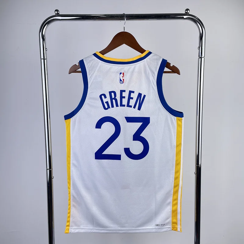 2023 Season Golden State Warriors V-neck White #23 Green