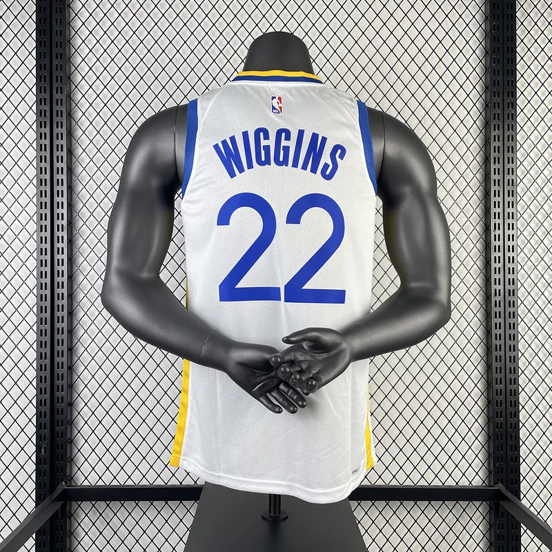 2023 Season Golden State Warriors V-neck White #22 Wiggins