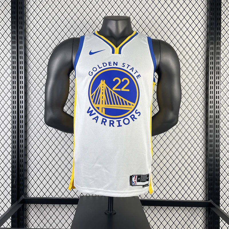 2023 Season Golden State Warriors V-neck White #22 Wiggins