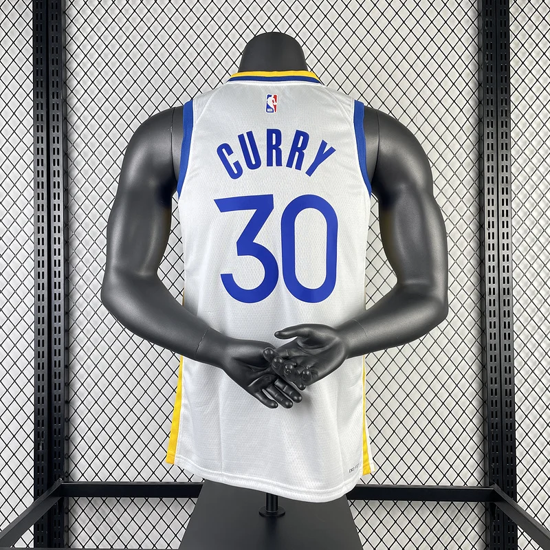 2023 Season Golden State Warriors V-neck White #30 Curry