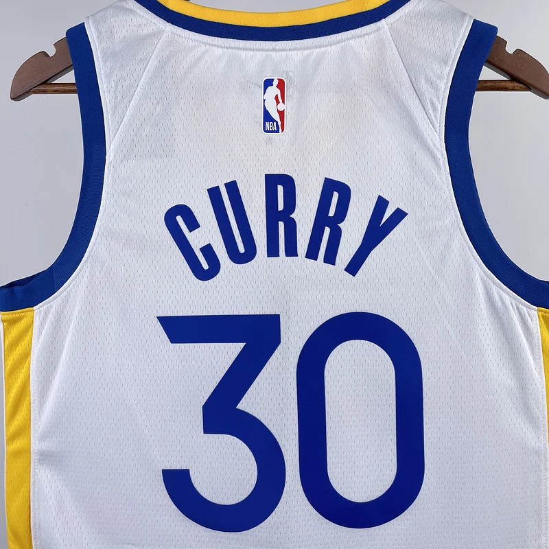 2023 Season Golden State Warriors V-neck White #30 Curry