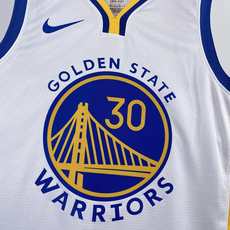 2023 Season Golden State Warriors V-neck White #30 Curry