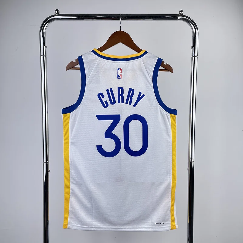 2023 Season Golden State Warriors V-neck White #30 Curry