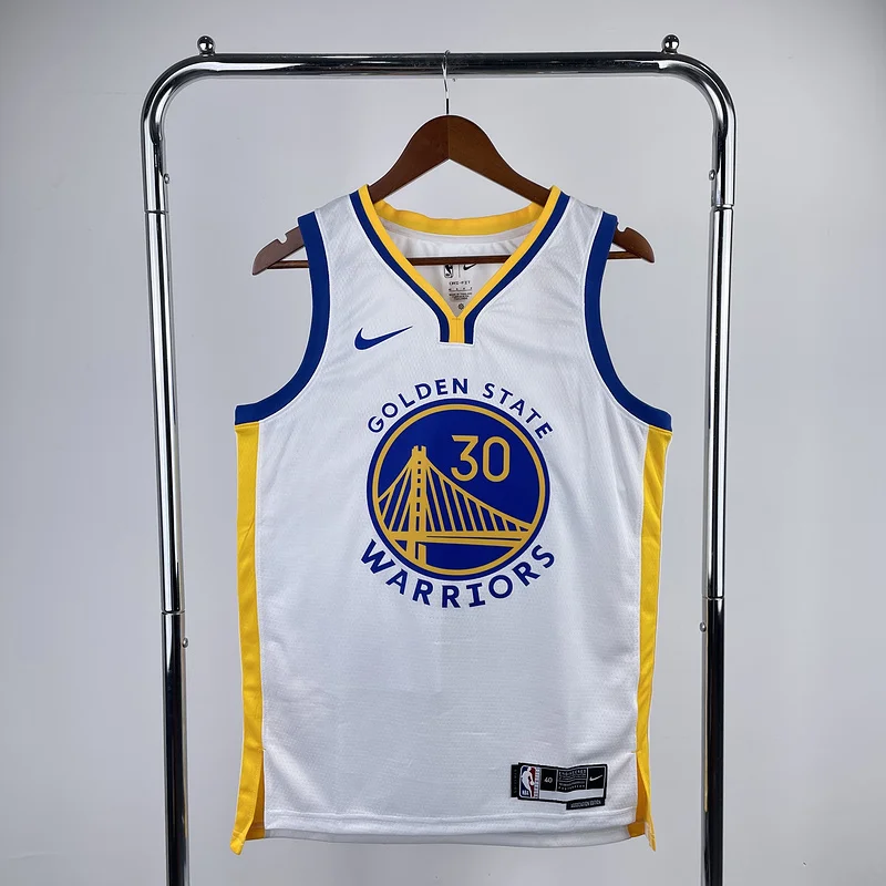 2023 Season Golden State Warriors V-neck White #30 Curry