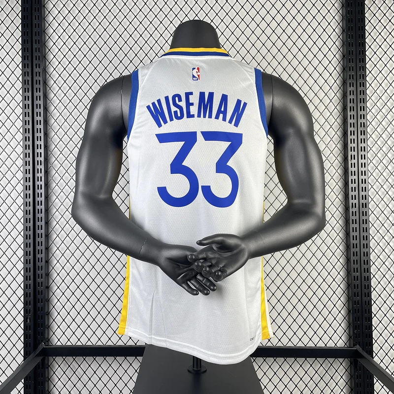 2023 Season Golden State Warriors V-neck White #33 Wiseman