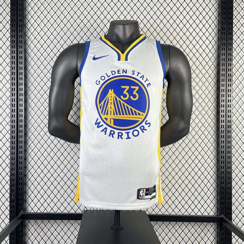 2023 Season Golden State Warriors V-neck White #33 Wiseman