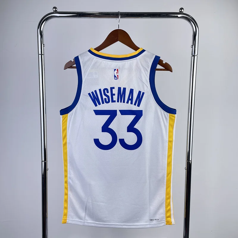 2023 Season Golden State Warriors V-neck White #33 Wiseman