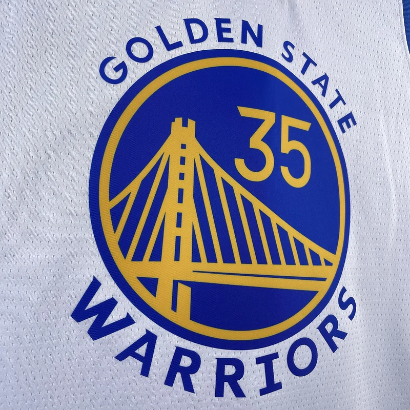 2023 Season Golden State Warriors V-neck White #35 Durant