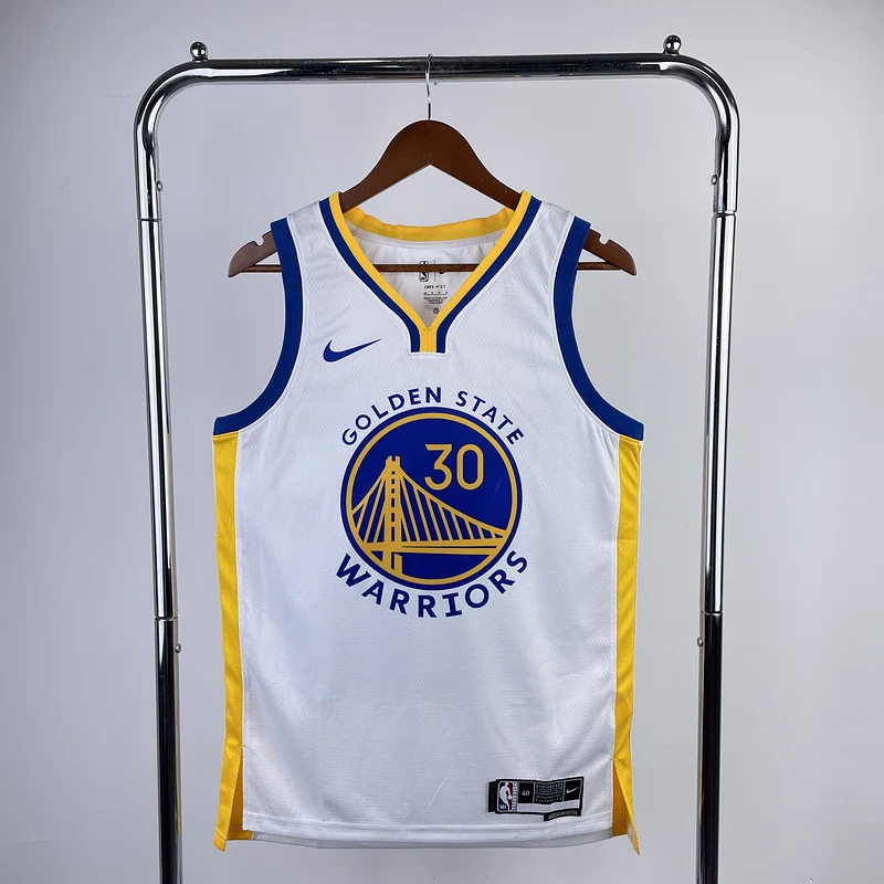 2023 Season Golden State Warriors V-neck White #2974 Curry