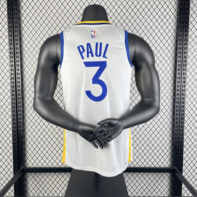 2023 Season Golden State Warriors V-neck White #3 Paul