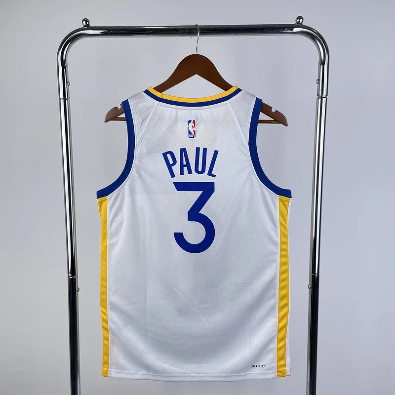 2023 Season Golden State Warriors V-neck White #3 Paul