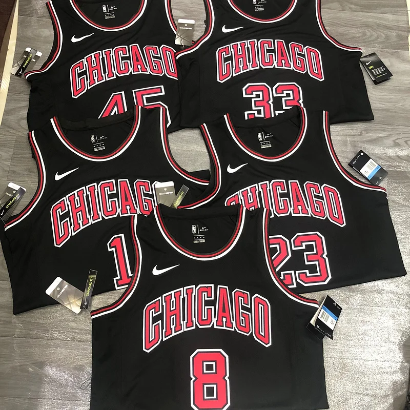 NBA Chicago Bulls Basketball jersey round neck black #1 ROSE