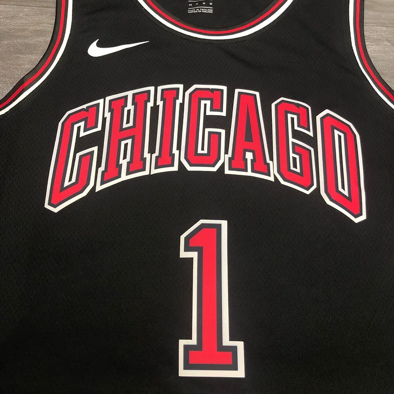 NBA Chicago Bulls Basketball jersey round neck black #1 ROSE