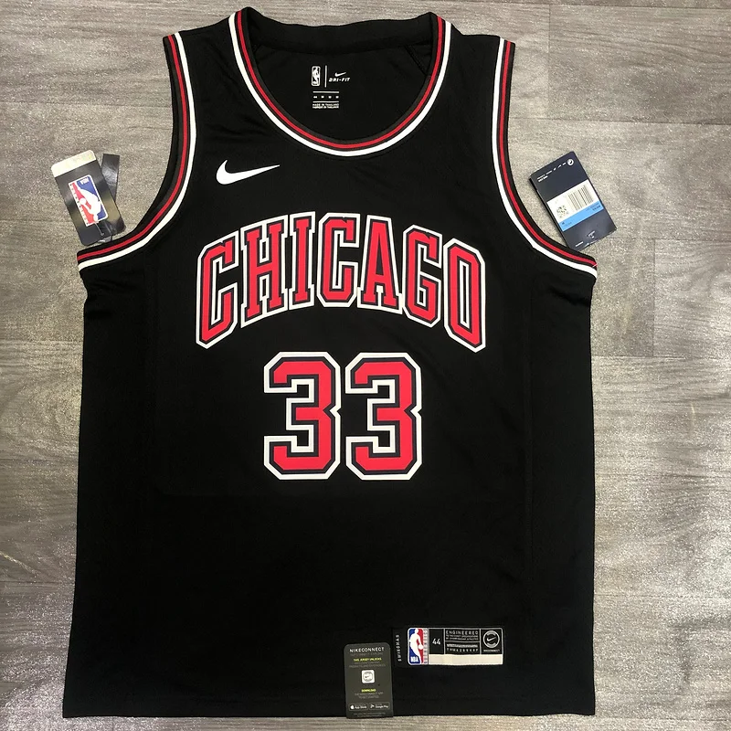 NBA Chicago Bulls Basketball jersey round neck black #33 PIPPEN