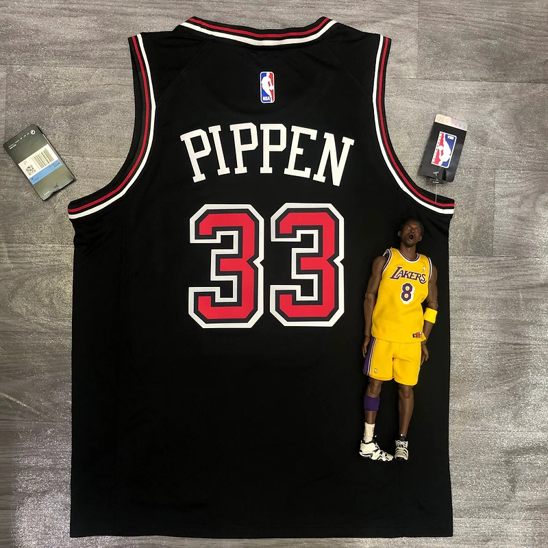 NBA Chicago Bulls Basketball jersey round neck black #33 PIPPEN