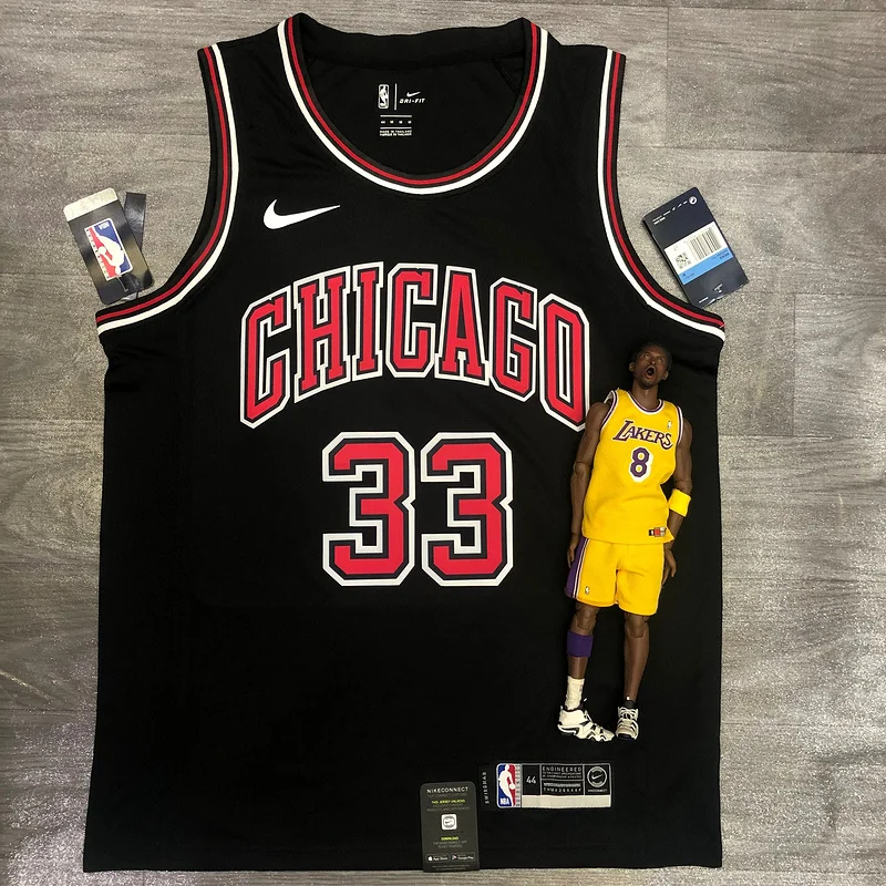 NBA Chicago Bulls Basketball jersey round neck black #33 PIPPEN