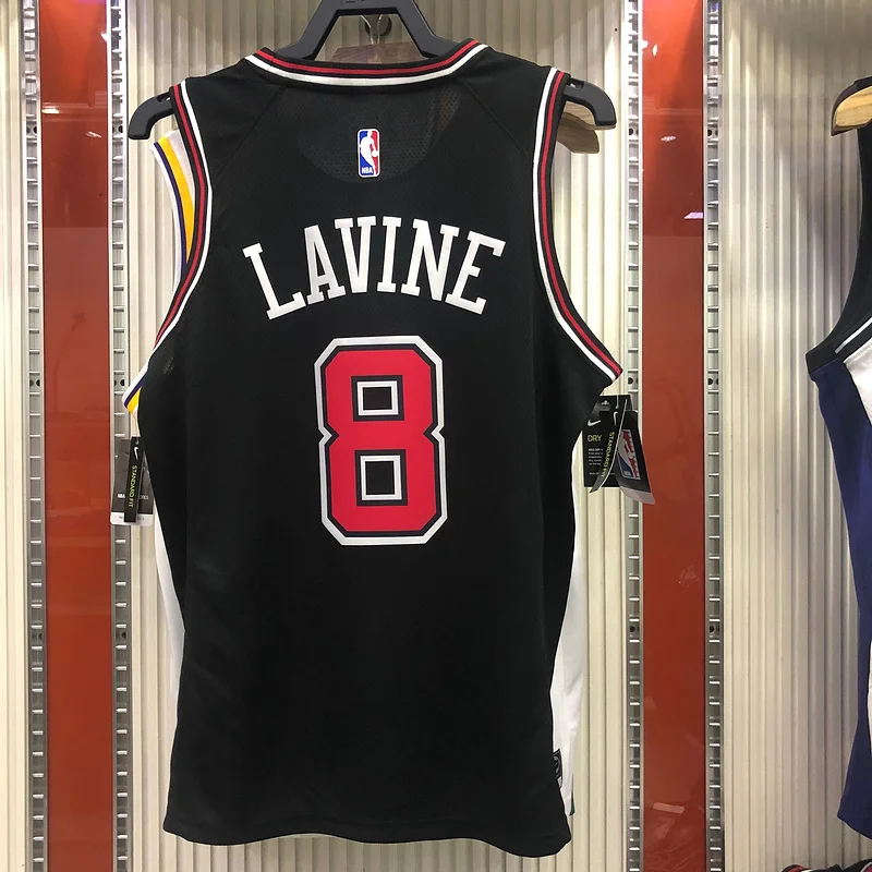 NBA Chicago Bulls Basketball jersey round neck black #8 LAVINE