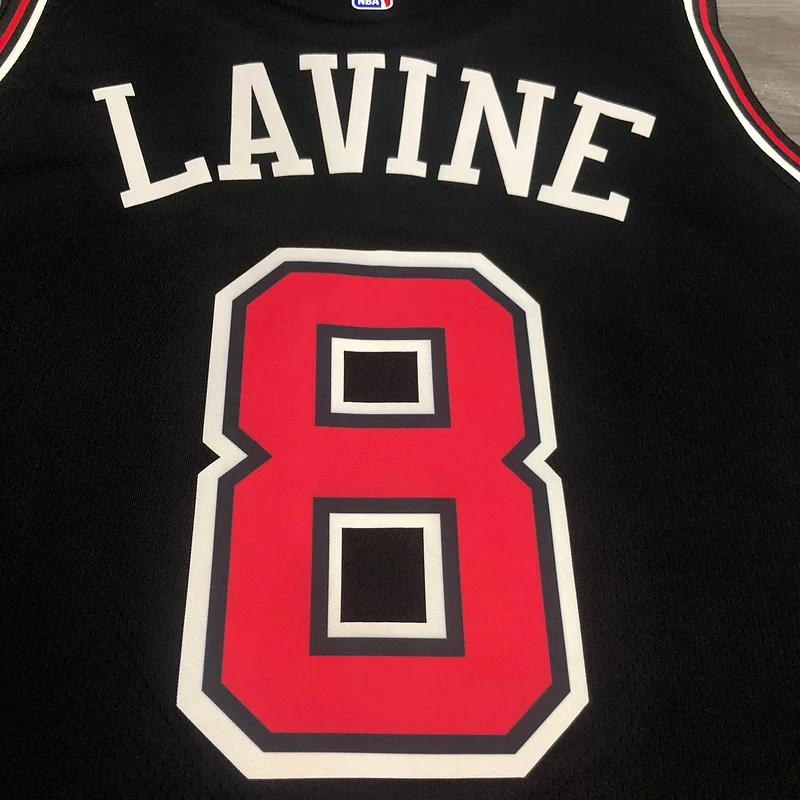 NBA Chicago Bulls Basketball jersey round neck black #8 LAVINE