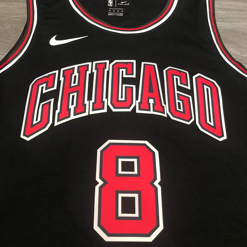 NBA Chicago Bulls Basketball jersey round neck black #8 LAVINE