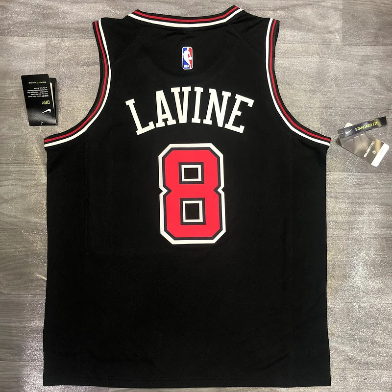 NBA Chicago Bulls Basketball jersey round neck black #8 LAVINE