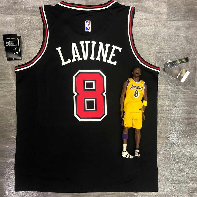 NBA Chicago Bulls Basketball jersey round neck black #8 LAVINE