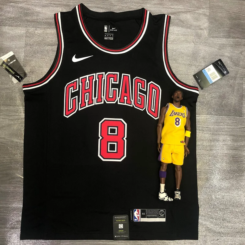 NBA Chicago Bulls Basketball jersey round neck black #8 LAVINE