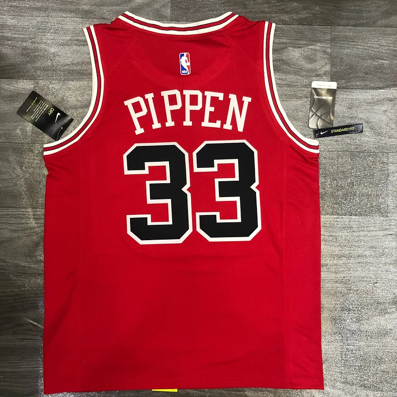 NBA Chicago Bulls Basketball jersey round neck red #33 PIPPEN