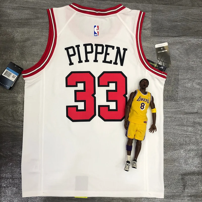 NBA Chicago Bulls Basketball jersey round neck white #33 PIPPEN