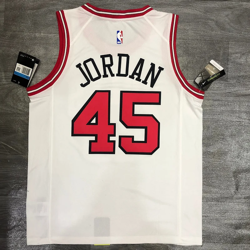 NBA Chicago Bulls Basketball jersey round neck white #45 Jordan